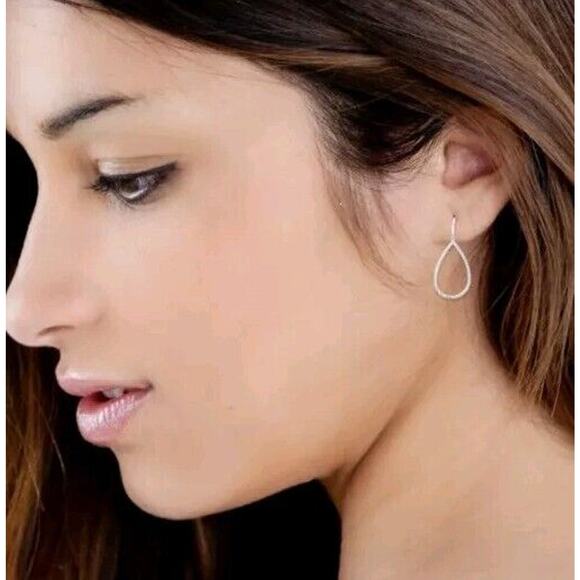 Believe By Brilliance Large Fine Silver Plated Hoop Earrings New With Box - Picture 4 of 6